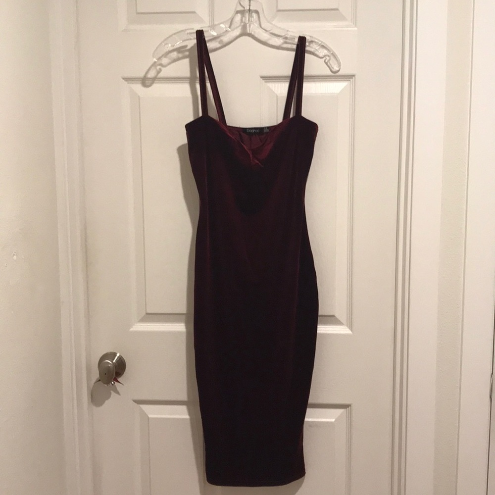 Velvet dress by Boohoo